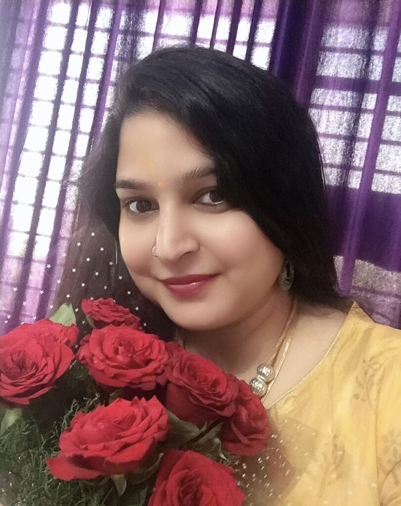 Purnima sharing easy vegetarian recipes in her kitchen