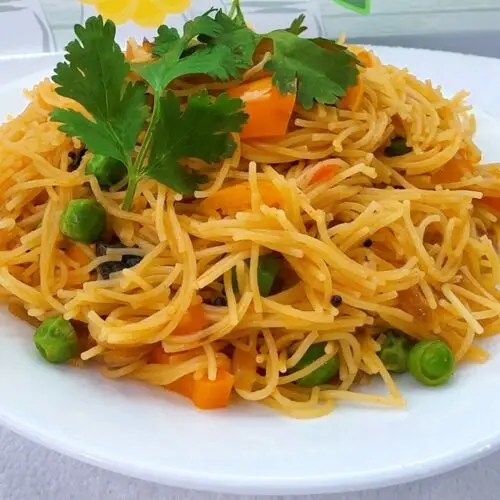 Vegetable vermicelli recipe with mixed vegetables – easy Indian breakfast dish